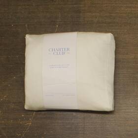 Charter Club 732998237495 Damask Solid 550 Tc 100% Cotton 18 Inch Fitted Sheet White King