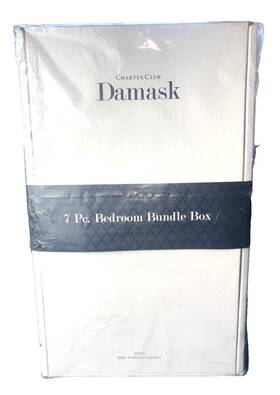 Charter Club 732998868699 7 Piece Set Fitted Sheet Duvet Shams And Cases White King 500