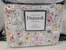 3-pc.sheet Charter Club 733001335016 550 Tc Printed Cotton Set Full Missing Fitted Sheet 3-pc.sheet Charter Club 733001335016 550 Tc Printed Cotton Set Full Missing Fitted Sheet