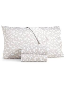 100126846qn Charter Club Damask Collection Beige Printed 300 Thread Count Queen Sheet Set
