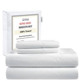Chateau Home Collection 811193039995 100% Tencel Sheet Set Soft Breathable 300 Thread Count Oeko-tex Certified K