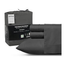 Chateau Home Collection 840373303458 100% Organic Cotton Twin Xl Bed Sheet Set- 300 Thread Count Cooling
