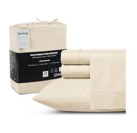 Ch4pcorgcotqnss Chateau Home Collection 100% Organic Cotton Queen Sheets 300 Tc 4 Piece Size Set C