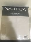 Check-100 Nautica King Sheet Set 300 Tc Devonport Grid Gray Cotton New Check-100 Nautica King Sheet Set 300 Tc Devonport Grid Gray Cotton New