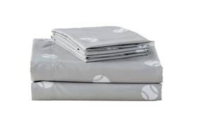 Chezmoi Collection 840079129680 4piece Kids/teens Sports Sheet Set Soft Microfiber Gray White Baseball Queen Siz Chezmoi Collection 840079129680 4piece Kids/teens Sports Sheet Set Soft Microfiber Gray White Baseball Queen Siz
