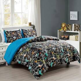 Chezmoi Collection 840079147431 4-piece Boys Full Bedding Sets - Soft Microfiber Multi-col