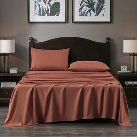 Pp100-sheet-terracotta-queen Chezmoi Collection 4-piece Terracotta Sheet Set Queen Size