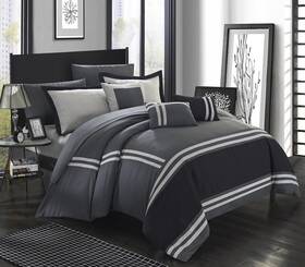 Cs4930-an Chic Home Zarah 10 Piece Bedding Sheet Set Decorative Pillows Shams King Grey Cs4930-an Chic Home Zarah 10 Piece Bedding Sheet Set Decorative Pillows Shams King Grey