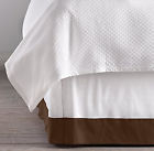 Chocolate Banded Sateen Bed Full Ivory Hardware Italian Restoration Skirt