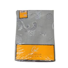 Christian Lacroix 794920552397 Vtg 90s Twin Flat Bed Sheet Nuit Gray Paisley Cotton Luxury