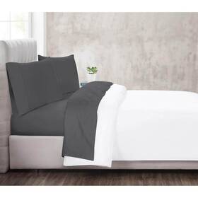 Ss4250dgkg-4700 Christian Siriano New York Sheet Set King 3-piece With Pillow Case Cotton In Dark Grey