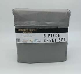 Ss4806gykg-4706 Christian Siriano New York 6 Piece King Sheet Set Gray Microfiber. C1560 Ss4806gykg-4706 Christian Siriano New York 6 Piece King Sheet Set Gray Microfiber. C1560