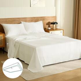 251-02011-004-k-white Cielocloud 100% Egyptian Long-staple Cotton King Sheet Set With Drawstring And 360 Elastic