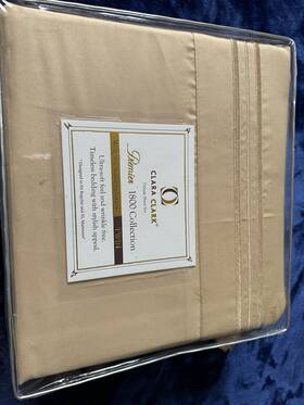 1800ccreg Clara Clark 1800 Series Deep Pocket 3 Piece Bed Sheet Set - Twin Camel