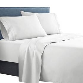 Clara Clark 639737534283 Supreme 1500 Collection 4pc Bed Sheet Set - King Size White