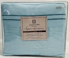 Clara Clark 799456556741 4pc King Aqua Blue Supreme 1500 Coll Deep Sheets And 2 Pillowcases Clara Clark 799456556741 4pc King Aqua Blue Supreme 1500 Coll Deep Sheets And 2 Pillowcases