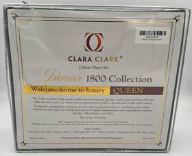 B00902x93e Clara Clark Deluxed Sheet Set Premier 1800 Collection Queen 4 Piece Kit Gray New