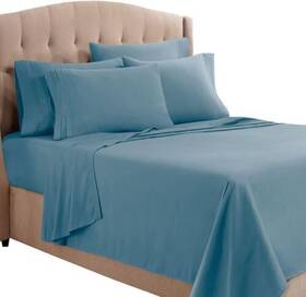 Cc-6pc-sheets-k-heavn Clara Clark King Sheets 6 Piece Set - Hotel Luxury Blue Heaven Y48
