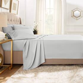 Cc-6pc-sheets-k-silver Clara Clark Premier 1800 Collection 6pc Bed Sheet Set King Silver Gray Cc-6pc-sheets-k-silver Clara Clark Premier 1800 Collection 6pc Bed Sheet Set King Silver Gray