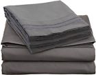 Clara Clark New Premier 1800 Tc 4pc Bed Sheet Set Charcoal Stone Gray King 639737534306
