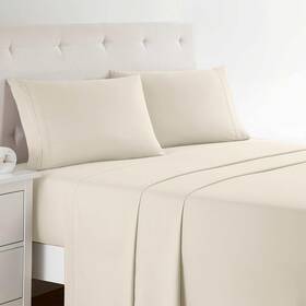Venshtccsld18f Clara Clark Premier 1800 Collection Full 4pc Bed Linen Set Beige Cream Microfiber Deep