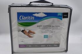 Claritin 846756059325 Ultimate Sheet Set - Soft Cotton Sateen Full Size Cream 4 Piece