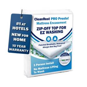 Clean Rest 845168017817 Cleanrest Pro Presto Zip-off Top Mattress Encasement For Ez Queen White