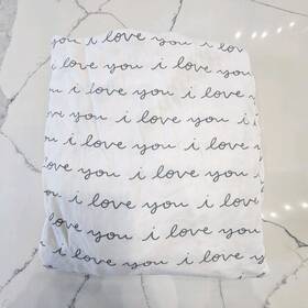 73019 Cloud Island Crib Fitted Sheet 100% Cotton White I Love You Script Pattern 73019 Cloud Island Crib Fitted Sheet 100% Cotton White I Love You Script Pattern