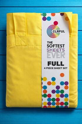 Clrful 748279182378 Clrflu Full Size 4 Piece Sheet Set Ultra Soft Microfiber Bed Sheets Yellow