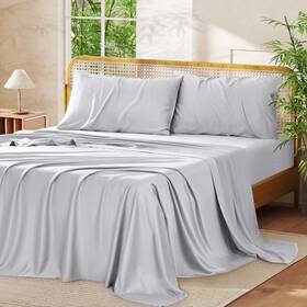 Sy1024ce003gg0008 Cocosity Rayon Bamboo Queen Size Cooling Light Gray Bedding