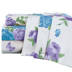 Asp24c033 Collections Etc Butterfly And Roses 4-piece Bed Sheet Set