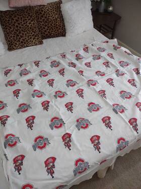 52994526789 College Covers Flat Sheet Osu Ohio State Buckeyes Block O