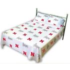 College Covers Nebraska Cornhuskers Sheet Set Cotton Sateen White Sheets 842141001009