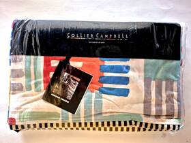 Collier Campbell 028828256041 Vintage 1991 Queen Flat Sheet Dancing Squares Boho New Nip Htf Collier Campbell 028828256041 Vintage 1991 Queen Flat Sheet Dancing Squares Boho New Nip Htf
