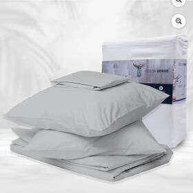 168865ba0a0bc1 Color Sense 800 Tc Ultra Soft 4-piece Sheet Set Gray Queen Cotton Rich