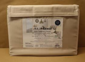 Color Sense 840380961900 1200-thread-count Cotton Blend Sheet Set French Oak King Size