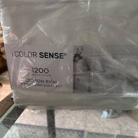 Color Sense 840380962709 1200 Thread Count Cotton Blend 6pc Sheet Set Soft White King