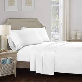 Color Sense 840708156179 100% Cotton Snow Full Size Flat Sheet Only Cool And Crisp Percale Weave S