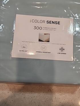 Color Sense 840708158746 Teal 300 Thread Count Sateen Sheet Set New Soft True Grip Cotton