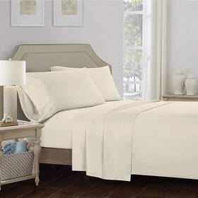 Color Sense 840708167311 Ivory Twin Flat Sheet 100% Cotton Only College Dorm Room Es