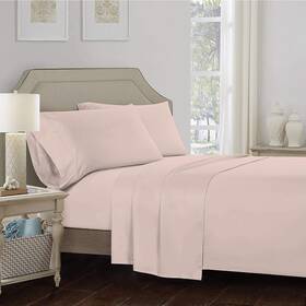 Color Sense 840708167557 100% Cotton Soft Blush Full Size Flat Sheet Only Cool And Crisp Percale Weave