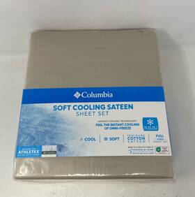 Columbia 846756051640 Soft Cooling Sateen Sheet Set Full 4pc - Fossil Khaki
