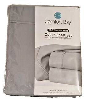 Comfort Bay 430000412099 200 Thread Count Soft Sheet Set-size Queen