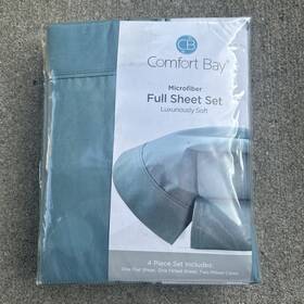 Comfort Bay 952079001430 Microfiber Luxuriously Soft 4pc Full Sheet Set Brand New Teal