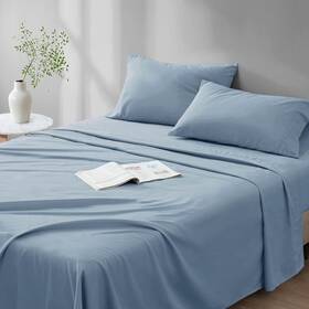 Cs20-1642 Comfort Spaces 100% Cotton Sheet Set Breathable Lightweight Soft Twin Blue Cs20-1642 Comfort Spaces 100% Cotton Sheet Set Breathable Lightweight Soft Twin Blue