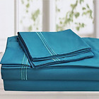 Comin18ju091304 Fancy Linen Collection Embroidery Bedding Turquoise Sheet Set 5481268472887