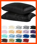 Cominhkr048159 Satin Standard Pillowcase Black Pair Home 873189027584