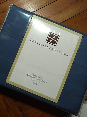 98506 Concierge Collection King Size 4 Piece Sheet Set - Blue Microfiber 98506 Concierge Collection King Size 4 Piece Sheet Set - Blue Microfiber
