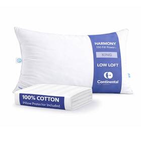 Cb-550harmony-soft-k Continental Bedding Harmony White Down Pillow And King With Protector