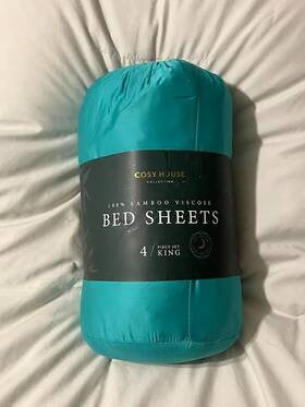 Cosy House Collection 810110181489 100% Bamboo Bed Sheet Set- King-turquoise-new
